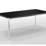 Γραφείο Διευθυντικό Dromeas σειράς Slim διάστασης 180Χ90Χ73Η με inox σκελετό και επιφάνεια από γυαλί βαμμένο μαύρο