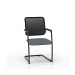 Κάθισμα Συνεργασίας Dromeas Porto (0,54x0,63x0,89) Πλάτη Δίχτυ Μαύρο - Έδρα Ύφασμα Γκρι , Σκελετός Μαύρος