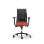 Κάθισμα Εργασίας Dromeas Smart Με Μπράτσα Έδρα Ύφασμα Τύπος 1 Πορτοκαλί , Πλάτη Δίχτυ Μαύρο Πεντάνευρο Μαύρο