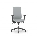 Διευθυντικό Κάθισμα Dromeas Smart D N (0,66x0,66x1,05-1,17) Δερματίνη Γκρι Πεντάνευρο Βαμμένο Μαύρο