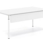 Γραφείο εργασίας Dromeas σειράς Slim διάστασης 160Χ80Χ65-85Η σκελετός και επιφάνεια σε απόχρωση υπόλευκου