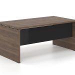 Γραφείο Διευθυντικό Dromeas σειράς Lysis Plus διάστασης 200Χ100X73Η σε απόχρωση καρυδια Η3702 με μετώπη γυάλινη μαύρη