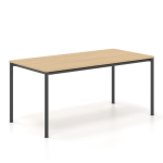 Γραφείο εργασίας Dromeas σειράς Slim διάστασης 120Χ80Χ73Η με σκελετό σε απόχρωση μαύρο και επιφάνεια σε απόχρωση φυσικό δρυς