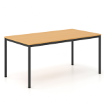 Γραφείο εργασίας Dromeas σειράς Slim διάστασης 80Χ80Χ73Η με επιφάνεια Οξιά και Μαύρο Σκελετό