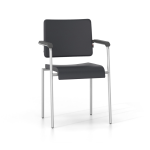 Κάθισμα Συνεργασίας Omega Dromeas με Πλάτη & Έδρα  Ύφασμα σε απόχρωση Μαύρο & Γυαλισμένος Σκελετός