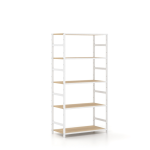 Aρθρωτό σύστημα ραφιών Syntheka, διάστασης 806Χ400Χ1573Η Χρώμα μετάλλου Υπόλευκο-Φυσικό δρυς