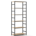 Aρθρωτό σύστημα ραφιών Syntheka, διάστασης 806Χ400Χ1951Η Χρώμα μετάλλου Ral7021-Φυσικό δρυς