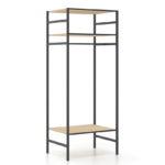 Aρθρωτό σύστημα ραφιών Syntheka, διάστασης 806Χ606Χ2000Η Χρώμα μετάλλου Ral7021-Φυσικό δρυς